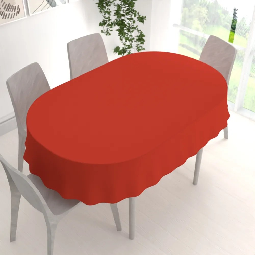 Biante Dekoračný oválny obrus Rongo RG-088 Tehlovo červený 80x120 cm