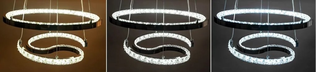 Toolight Toolight, LED závesné krištáľové svietidlo s diaľkovým ovládaním APP773-2CP, chrómová, OSW-05024