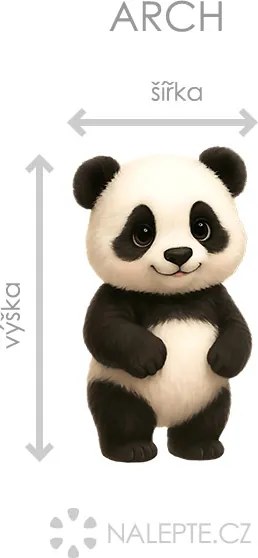 Panda textilní prelepiteľná nálepka na stenu list 26 × 45 cm