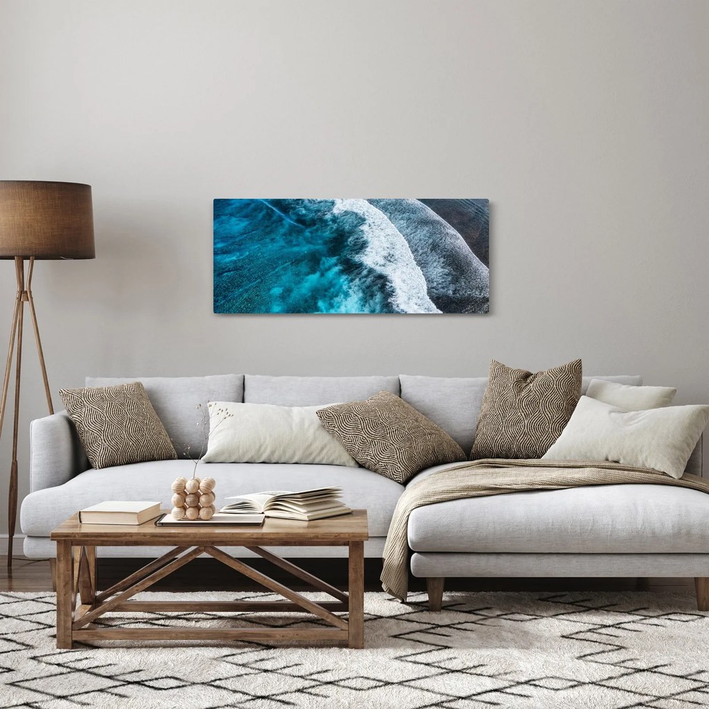 Obraz - Vlny na mori (120x50 cm)