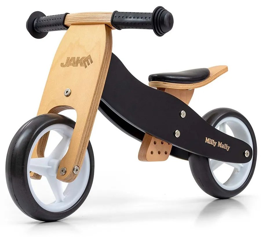 Detské multifunkčné odrážadlo bicykel 2v1 Milly Mally JAKE Classic Black