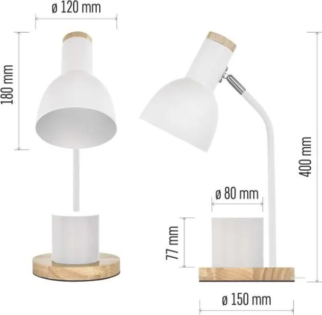 Stolná lampa Poppy biela