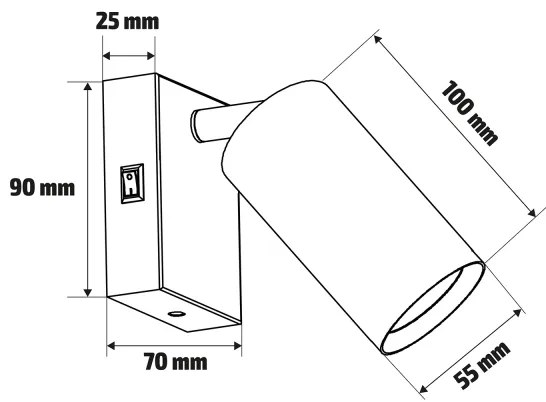 Brilagi - LED Stmievateľné nástenné bodové svietidlo SELE 1xGU10/6,5W/230V čierna