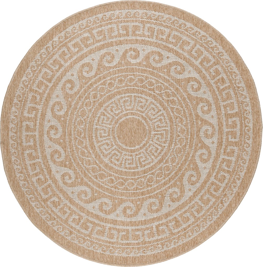 Ayyildiz, Kusový koberec Comilla 887 Beige kruh, 200x200 (priemer) kruh, béžová, chodba / predsieň