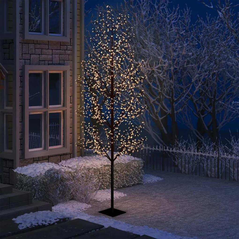 Vianočný stromček 1200 LED teplé biele svetlo kvety čerešne 400 cm 51274