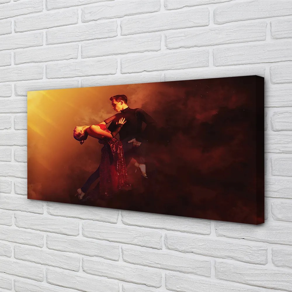 Obraz canvas Ľudia tancujú v daždi dym 100x50 cm
