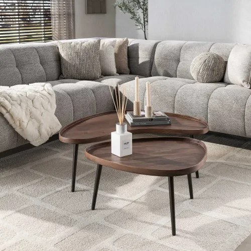 Konferenčný stôl 30-17 Carve 2-set Drevo Acacia - Komfort-nábytok