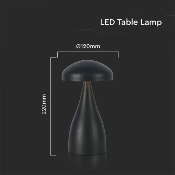 LED Stmievateľná dobíjacia stolná lampa LED/1W/5V 3000-6000K 1800 mAh čierna
