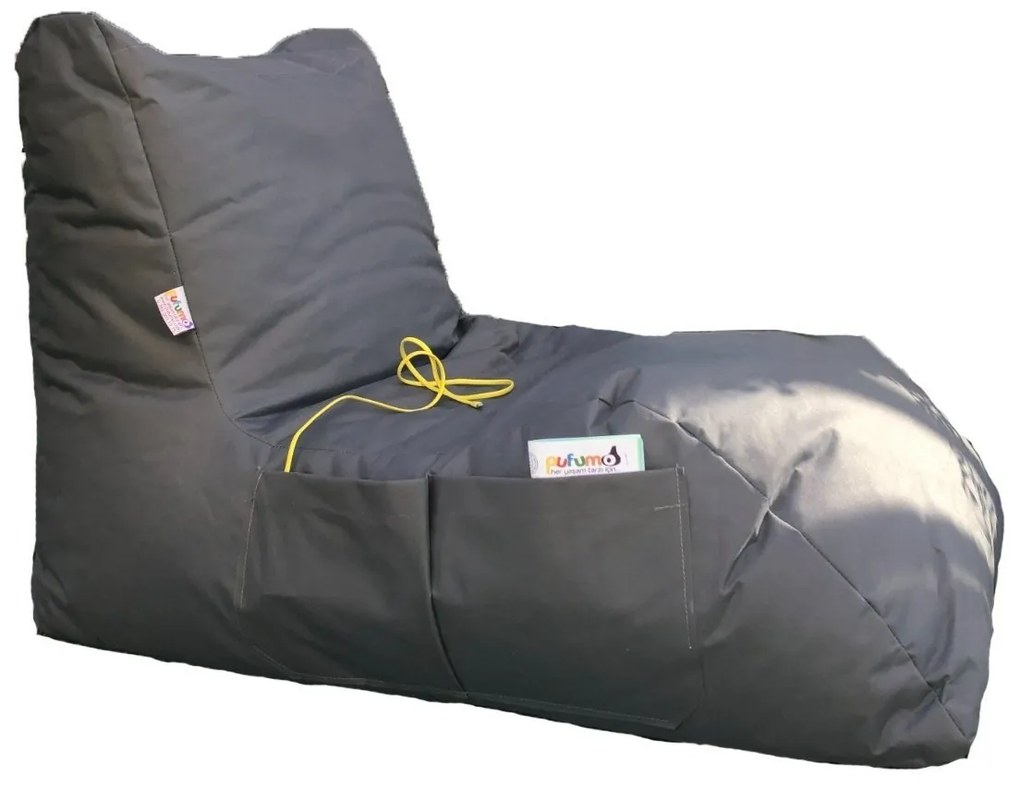 Sedací vak ve tvaru lenošky Daybed šedý