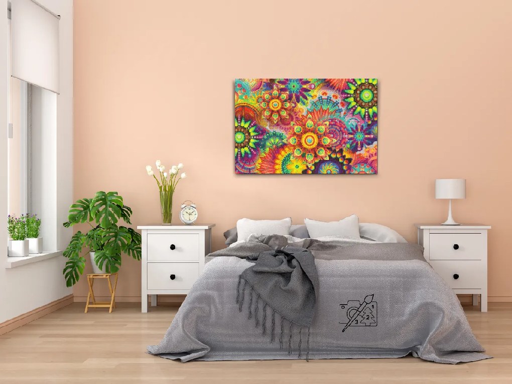 Gario Diamantové maľovanie Mandala 6 Rozmery: 60 x 40 cm, Rámovanie: Iba zrolované plátno, Diamanty: Okrúhle