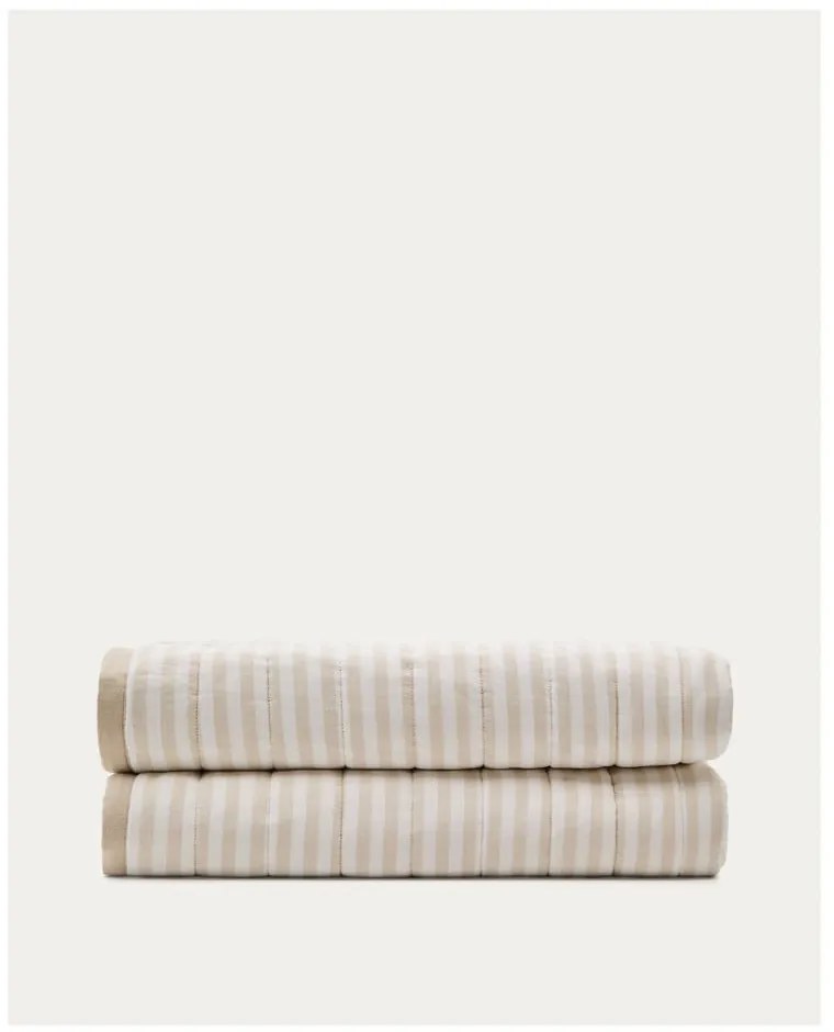 Béžový prešívaný pléd z Bio bavlny 180x240 cm Sini – Kave Home