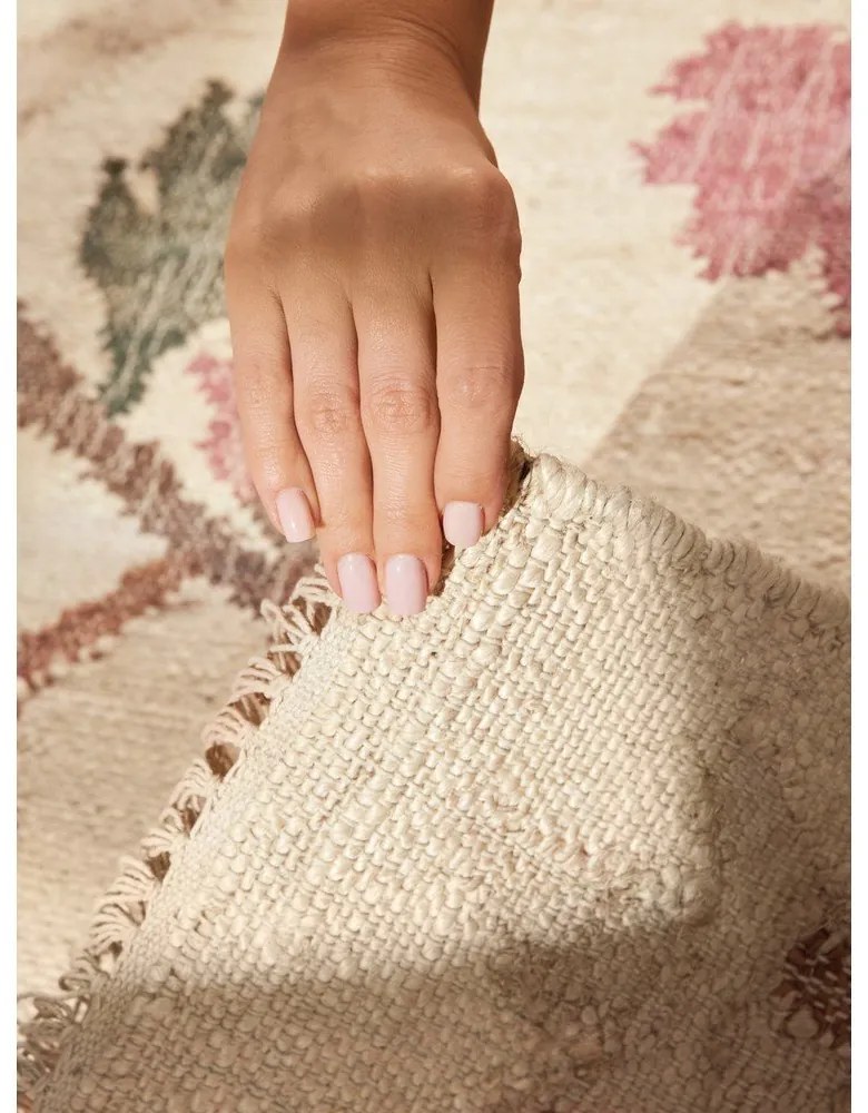 Krémový ručne tkaný jutový koberec 120x170 cm Roya Violette – Elle Decoration