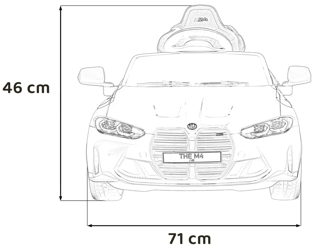 RAMIZ Elektrická autíčko  BMW M4 - žlté - 2x35W- BATÉRIA - 12V7Ah - 2024