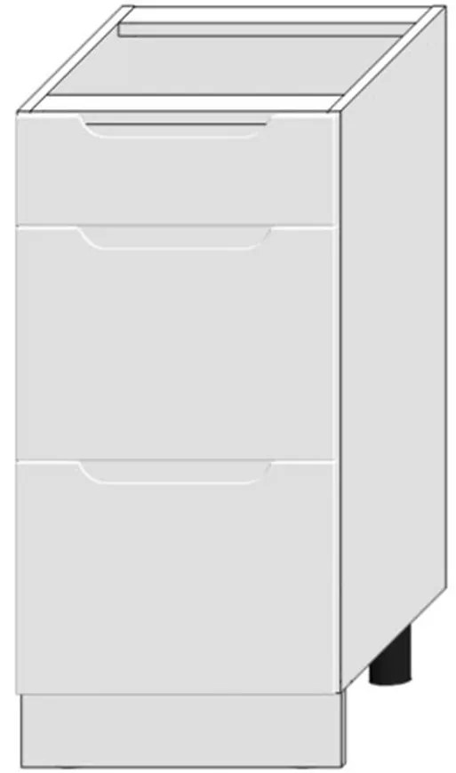Kuchynská skrinka Zoya D40s/3 Biely hrášok / Biely