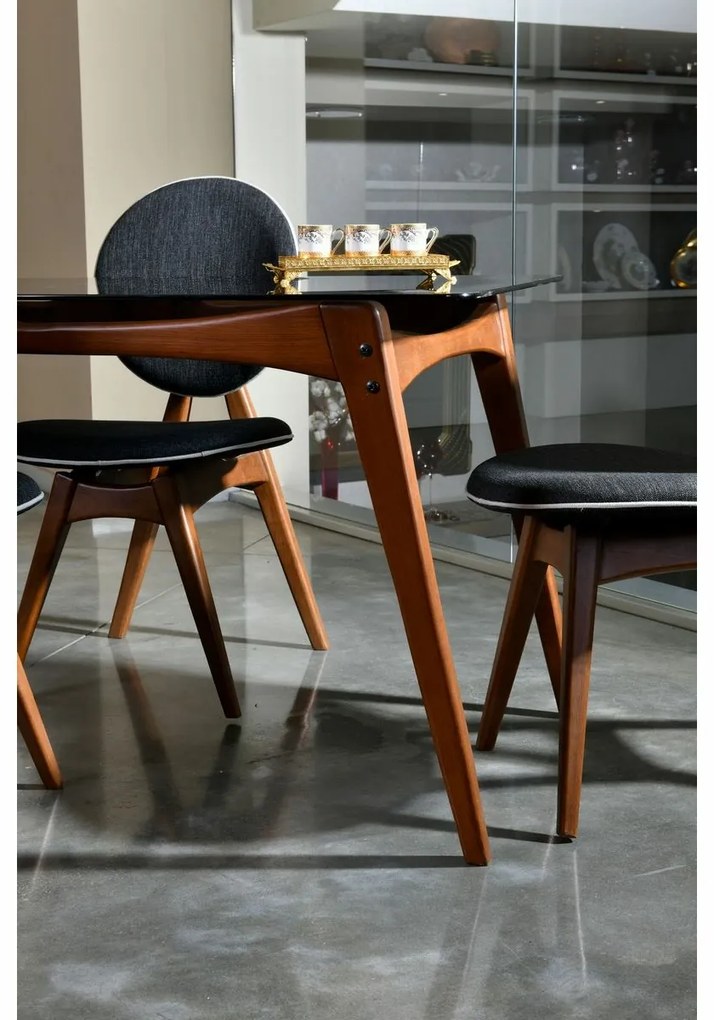 Súprava jedálenských stoličiek Touch Anthracite and Walnut, 2 ks
