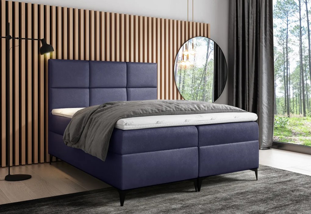 Čalúnená posteľ boxspring GRETA + topper, 200x200, fancy 90