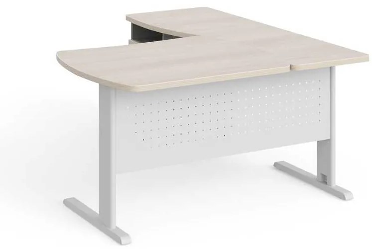 Rohové pracovné miesto Manager 140 x 160 cm, ľavé, agát svetlý / sivá