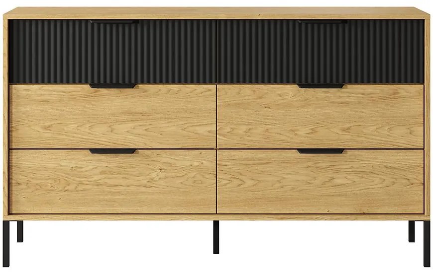 Komoda Baltic B 138 6S dub baltic/čierna
