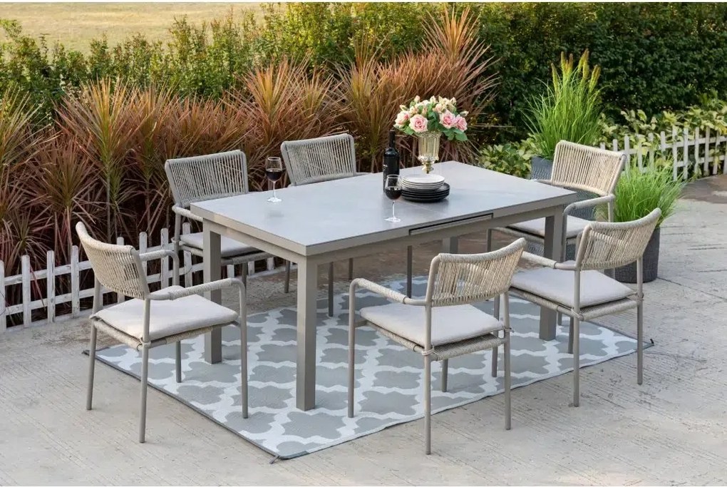 Jedálenská súprava VELIA béžová, 6+1