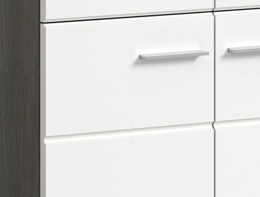 Predsieňová zostava Salsa (4-dielna), sivý dub/biela lesk