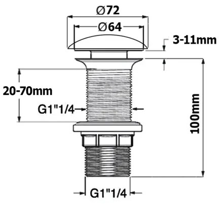 Isvea - Výpusť do umývadla, pr. 7,2 cm, matná čierna