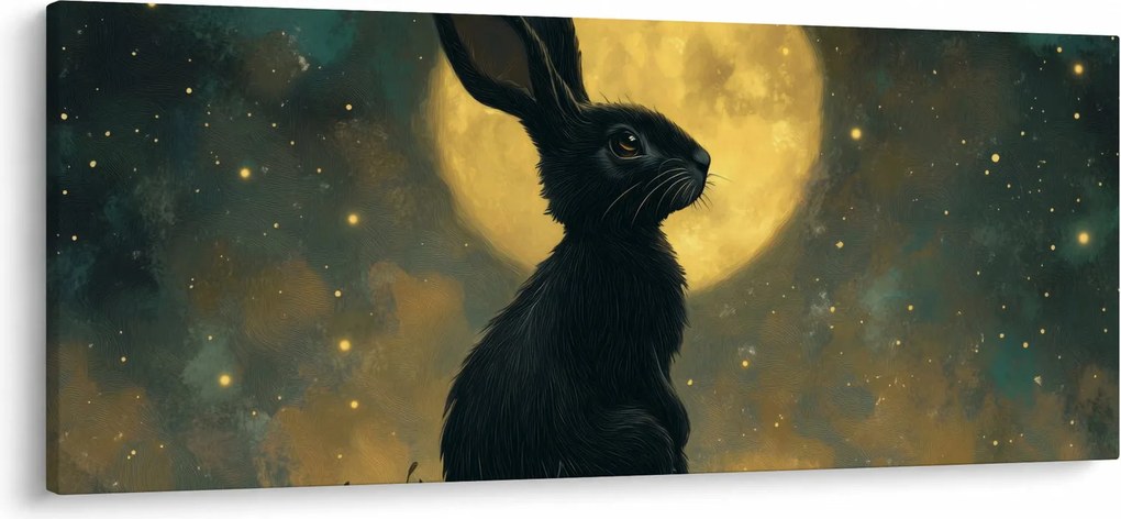 Obraz - Zajac s mesiacom (120x50 cm)