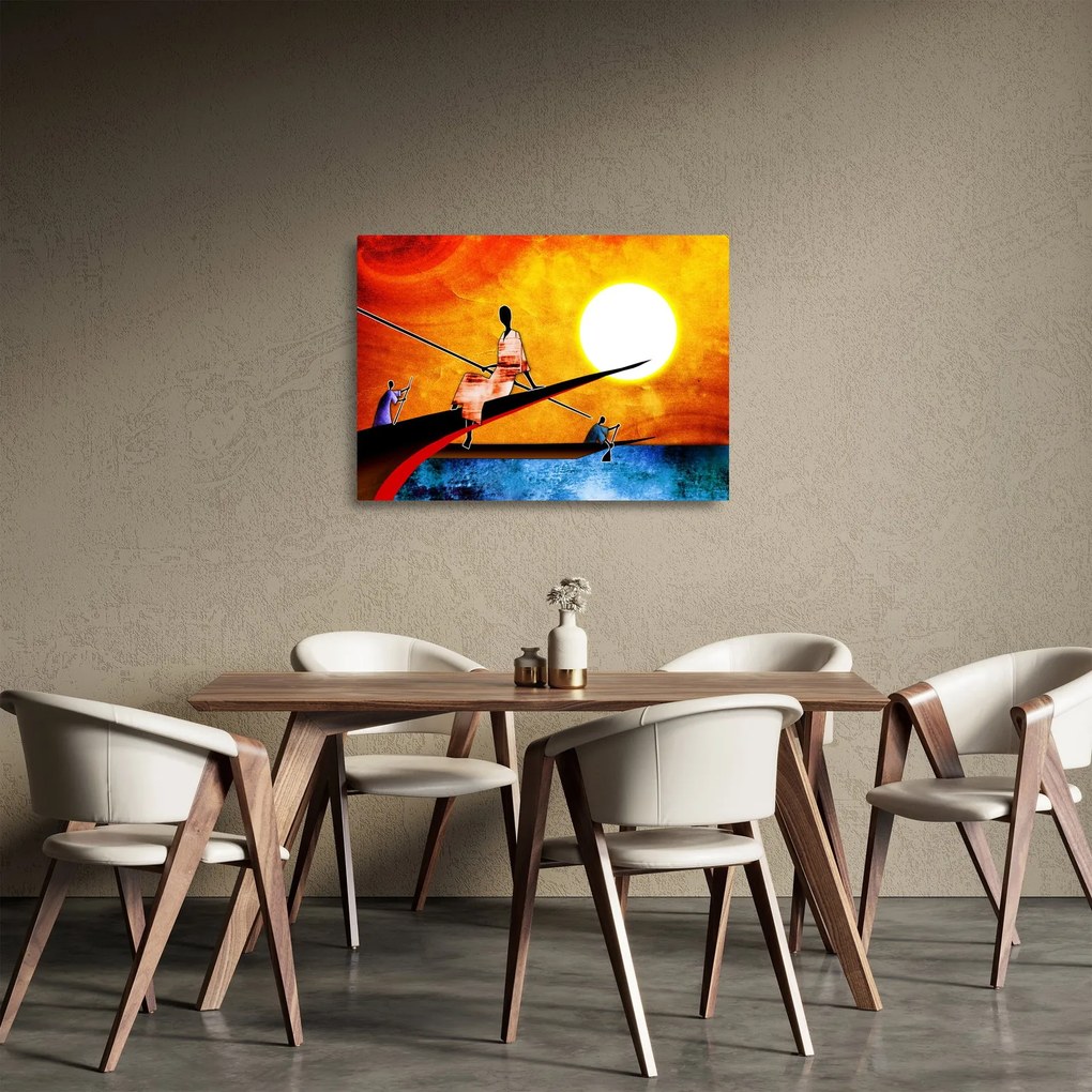 Sklenený obraz dobovej starovekej maľby (70x50 cm)