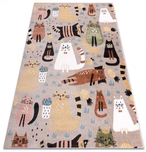 Dywany Łuszczów Detský kusový koberec Fun Kittens Cats beige - 120x170 cm