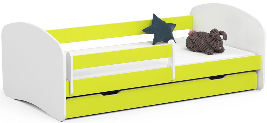 Detská posteľ Pranshi III (limetková) (s matracom). Akcia -19%. Vlastná spoľahlivá doprava až k Vám domov. 1070793