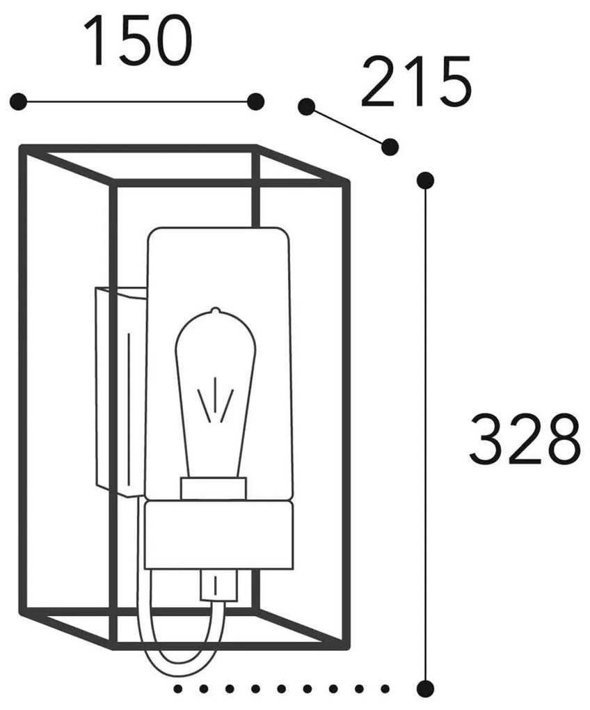 Vonkajšie nástenné svetlo Cubic³ 3362 mosadz/opál