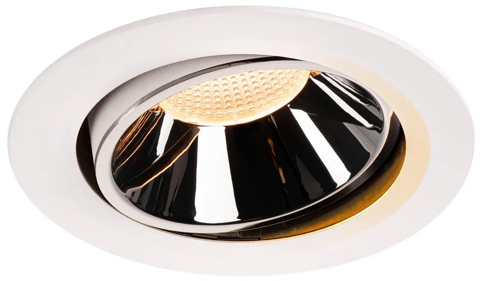 Stropné svietidlo SLV NUMINOS® MOVE DL XL vnitřní LED zápustné stropné svietidlo biela/chrom 2700 K 20° otočné a výkyvné 1003711