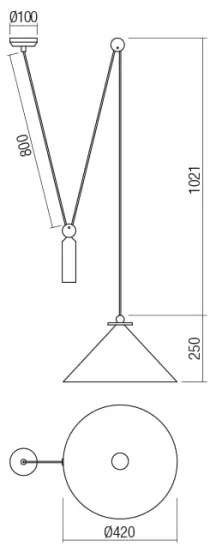 Redo 01-1545 - Luster na lanku KALIMBA 1xE27/42W/230V pr. 42 cm pavúk bronz