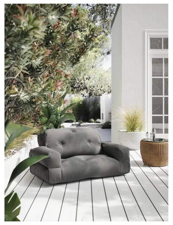 Tmavosivé rozkladacie kreslo vhodné do exteriéru Karup Design Design OUT™ Hippo Dark Grey