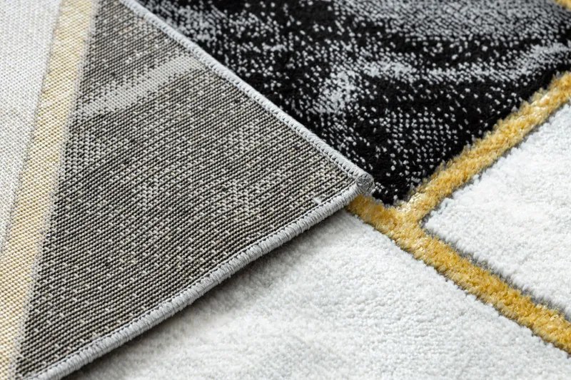 Dywany Łuszczów, Kusový koberec Emerald 1015 black and gold, 80x150, čiernobiela, kancelária