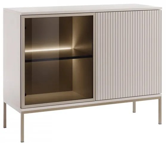 Vitrína Dornis K104, Farby:: čierny grafit / dub wotan