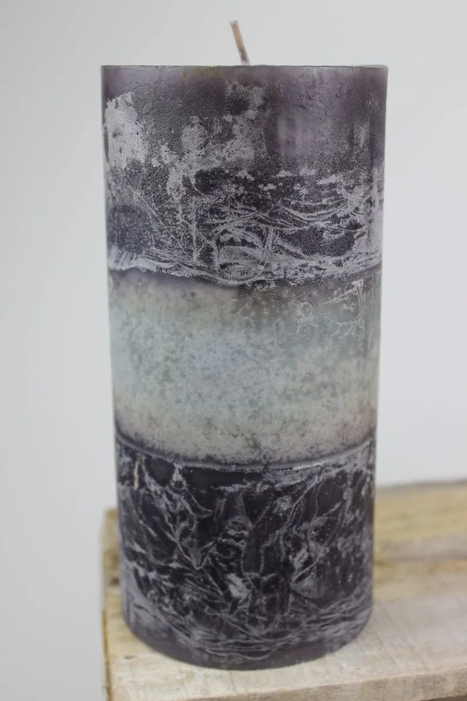 Sivá voňavá sviečka v tvare valca 20 cm