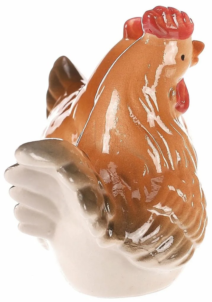 Keramická dekorácia Sliepočka a kohútik, 8 x 8 x 6cm, súprava 2 ks