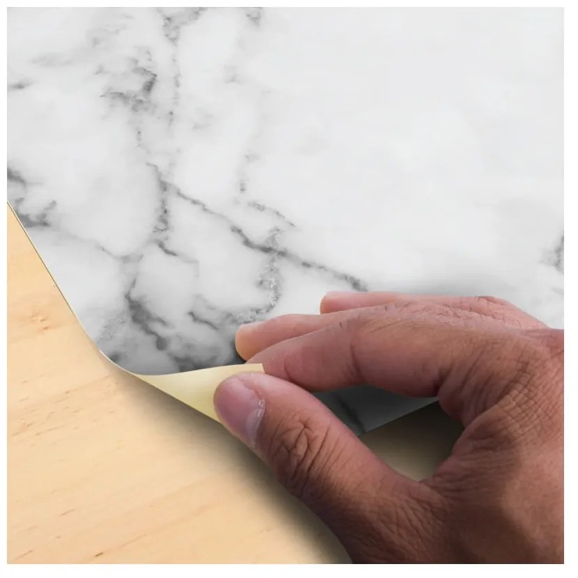 Samolepka na podlahu Ambiance Slab Stickers White Marble, 30 × 30 cm