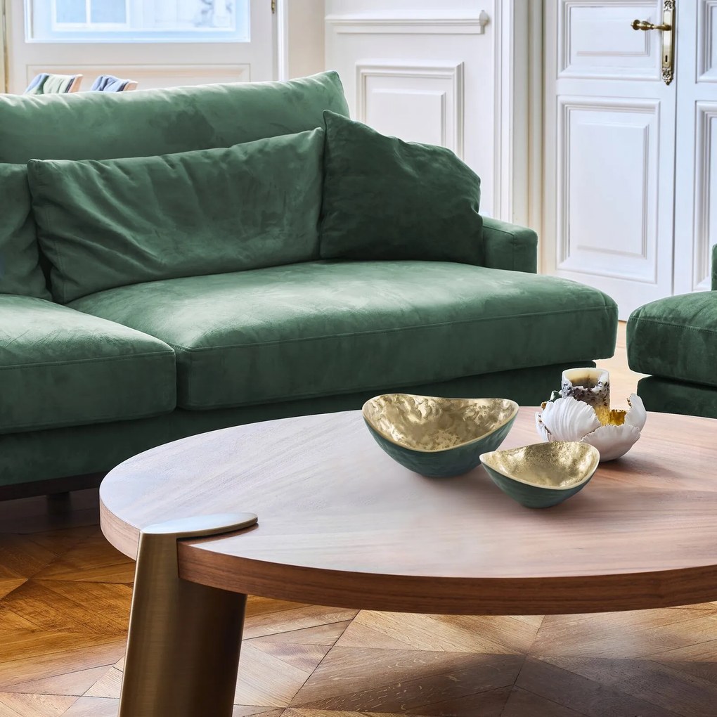 DEKORAČNÁ KOVOVÁ MISKA PEDRO1 (05) 16X16X8 CM TMAVOZELENÁ