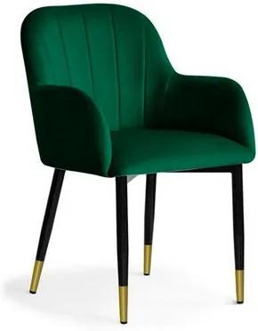 OVN stolička TULIP zelená/ čierno-zlatá BL 78