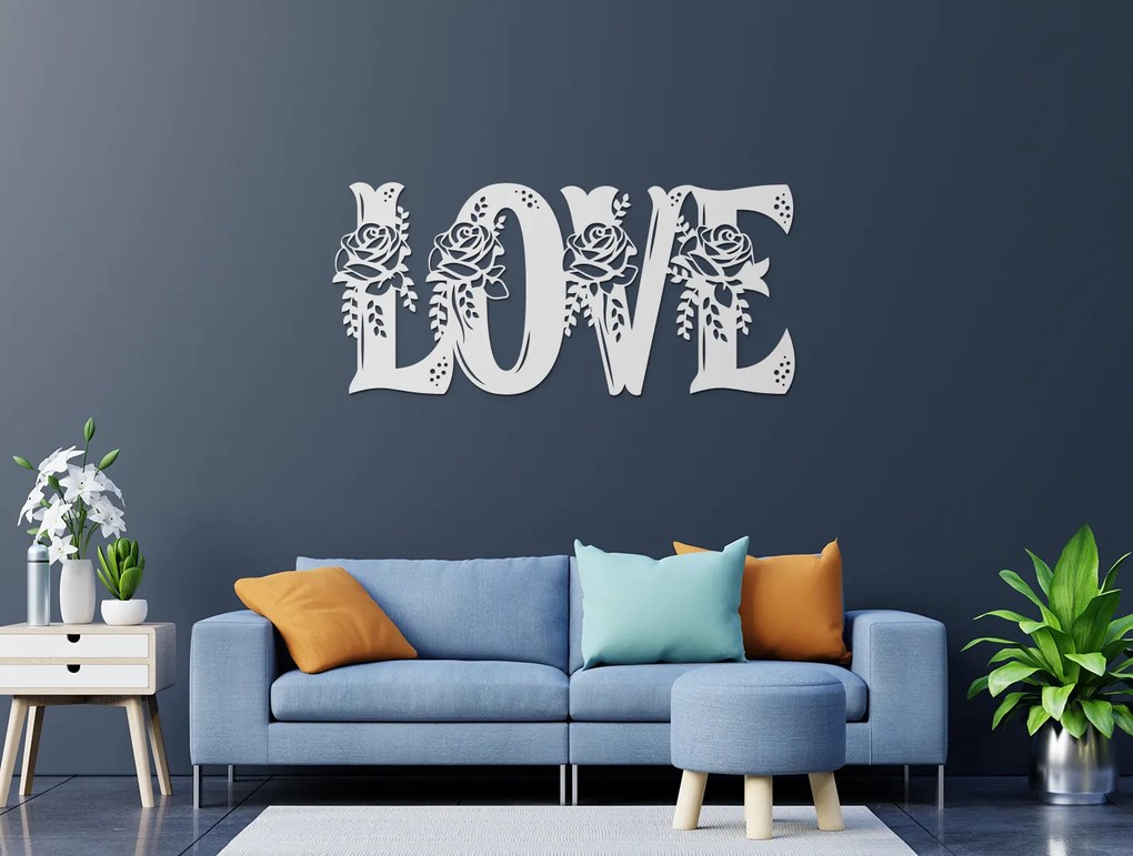 drevko Drevený nápis na stenu LOVE Rozmer obrazu: 20,5 x 44,5 cm, Farba dekorácie: Čierna