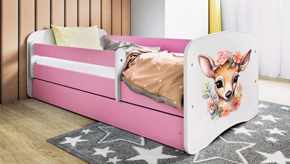 XXXLutz POSTEĽ PRE DETI A MLÁDEŽ 80/160 cm, biela, pink MID.YOU - Detské izby - 00214200022G