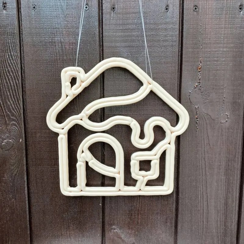 DECOLED Vánoční domeček, 30 cm, bílá