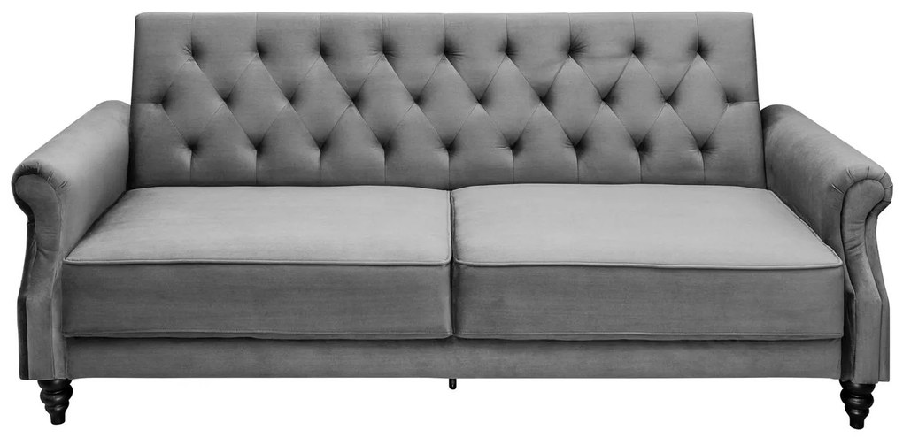 Dizajnová rozkladacia sedačka Scarlet Belle II, 220 cm, sivá, zamat
