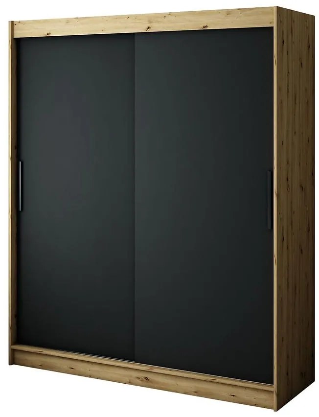 Skriňa Halifax T 180 Dub Artisan/čierna