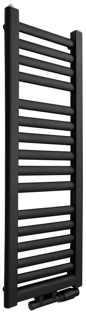 Regnis Elba, vykurovacie teleso 300x1435mm so stredovým pripojením 50mm, 611W, čierna matná, ELBA140/30/D5/BLACK