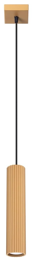 Závesné svietidlo Karbon, 1x zlaté kovové tienidlo