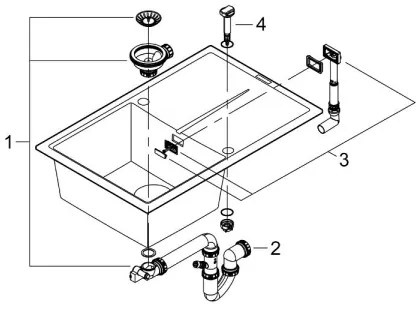 GROHE 31639AP0 - Drez K400 780 × 500 mm kameň/čierna