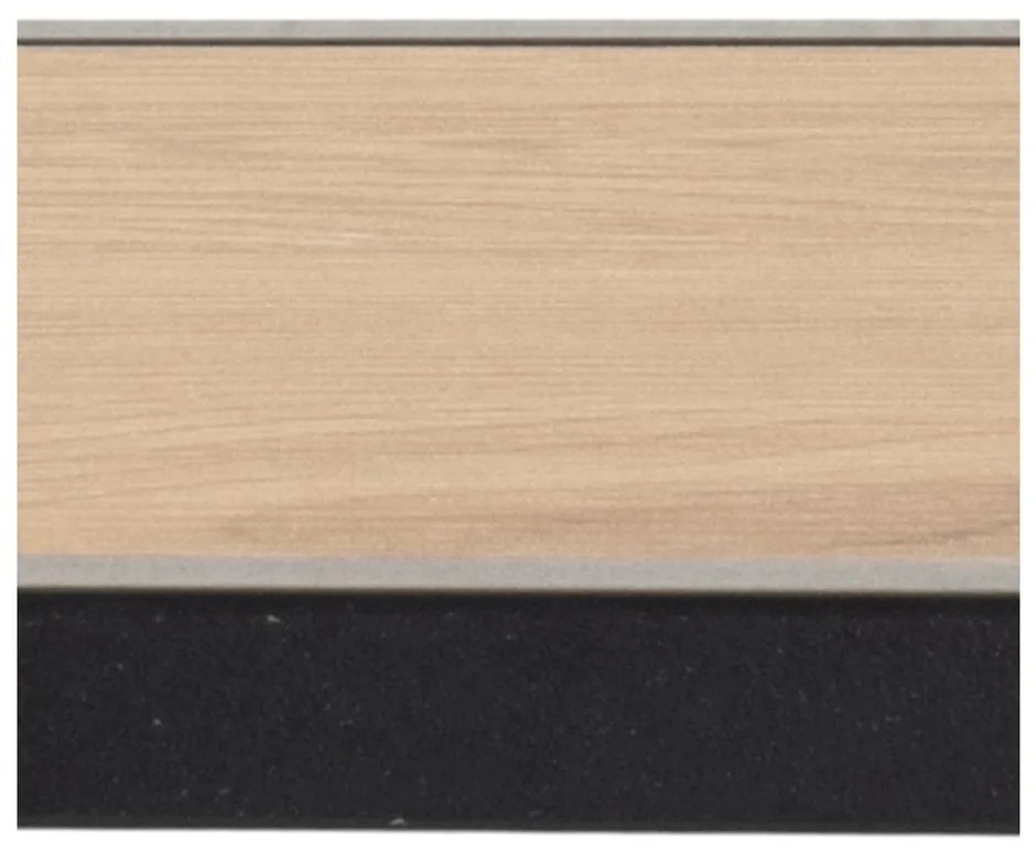 Nástenný vešiak v dekore duba s poličkou v čierno-prírodnej farbe Seaford – Actona