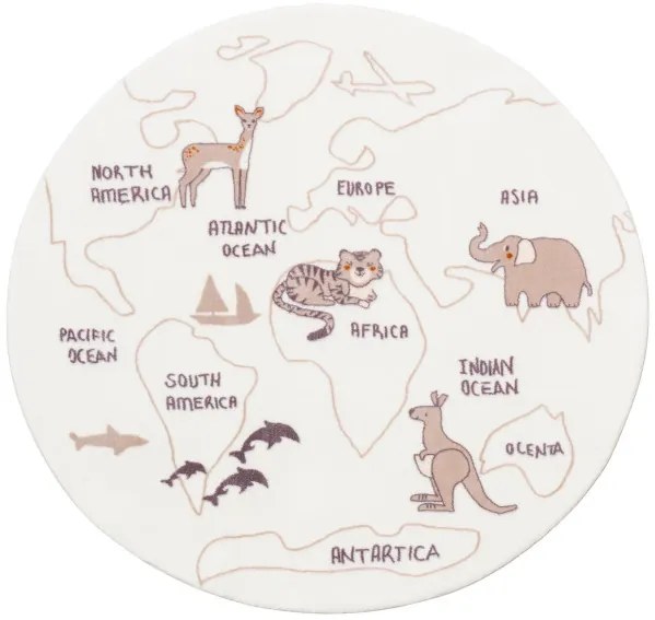 Koberec SOFTY Kids Animals World kruh